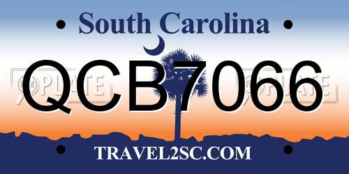 QCB7066 South Carolina License Plate