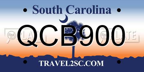 QCB900 South Carolina License Plate
