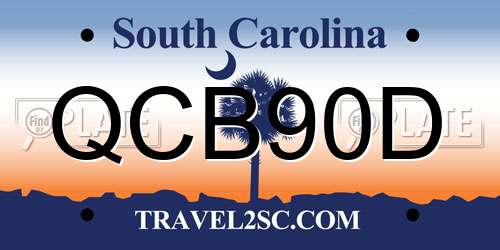 QCB90D South Carolina License Plate