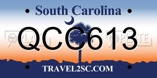 QCC613 South Carolina License Plate
