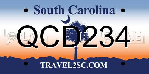 QCD234 South Carolina License Plate
