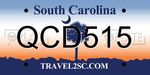 QCD515 South Carolina License Plate