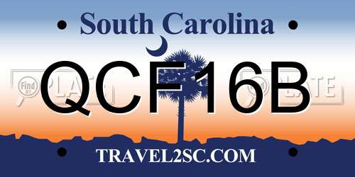 QCF16B South Carolina License Plate