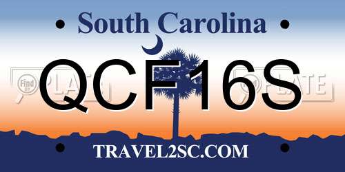 QCF16S South Carolina License Plate