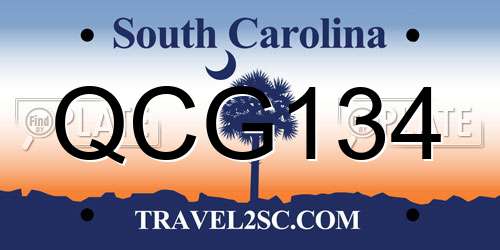 QCG134 South Carolina License Plate