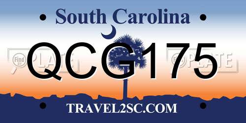QCG175 South Carolina License Plate