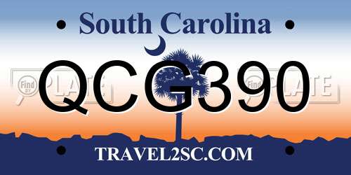 QCG390 South Carolina License Plate