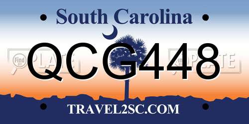QCG448 South Carolina License Plate