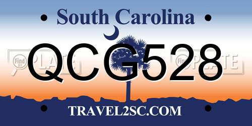 QCG528 South Carolina License Plate