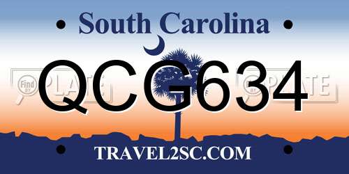 QCG634 South Carolina License Plate