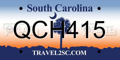 QCH415 South Carolina License Plate