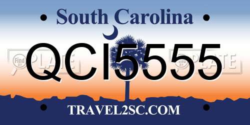 QCI5555 South Carolina License Plate