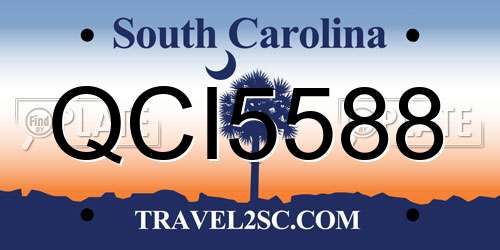 QCI5588 South Carolina License Plate