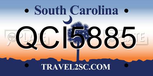 QCI5885 South Carolina License Plate