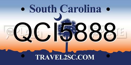 QCI5888 South Carolina License Plate