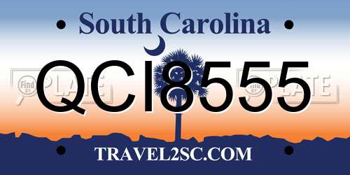 QCI8555 South Carolina License Plate