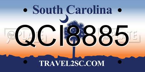 QCI8885 South Carolina License Plate