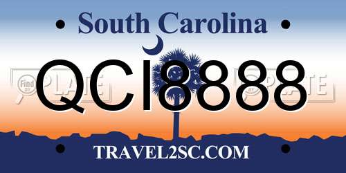 QCI8888 South Carolina License Plate