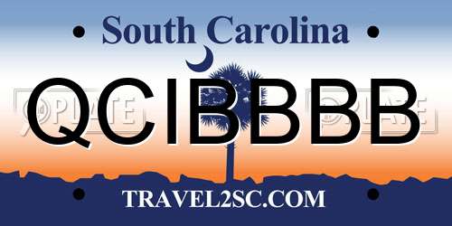 QCIBBBB South Carolina License Plate