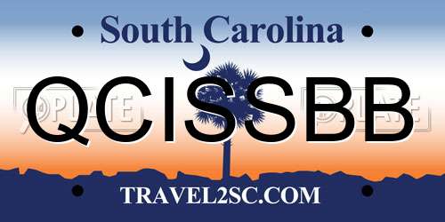 QCISSBB South Carolina License Plate