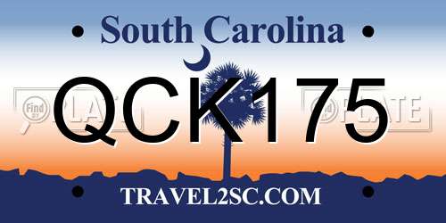 QCK175 South Carolina License Plate