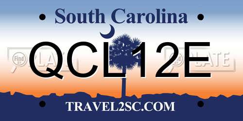 QCL12E South Carolina License Plate