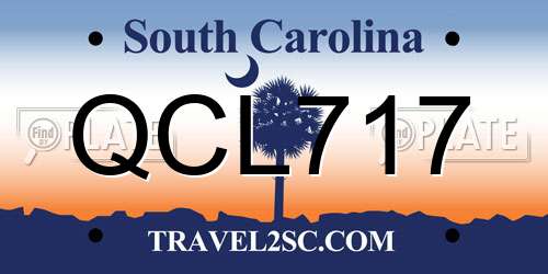 QCL717 South Carolina License Plate