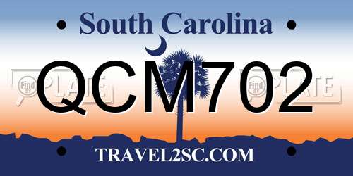 QCM702 South Carolina License Plate