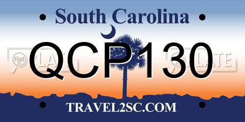 QCP130 South Carolina License Plate