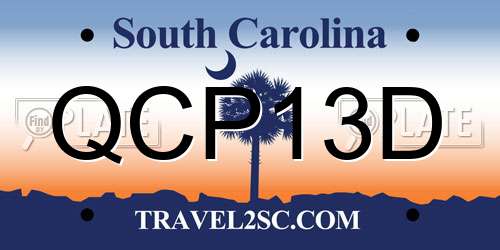 QCP13D South Carolina License Plate