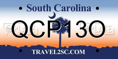 QCP13O South Carolina License Plate