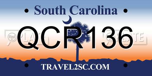 QCR136 South Carolina License Plate