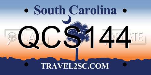 QCS144 South Carolina License Plate