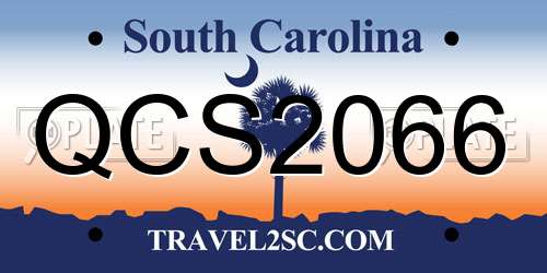 QCS2066 South Carolina License Plate