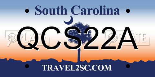 QCS22A South Carolina License Plate
