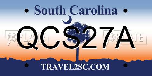 QCS27A South Carolina License Plate