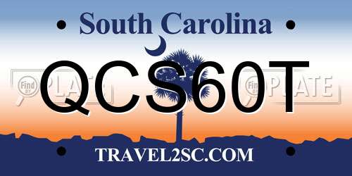 QCS60T South Carolina License Plate