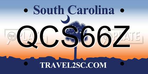 QCS66Z South Carolina License Plate