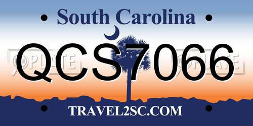 QCS7066 South Carolina License Plate