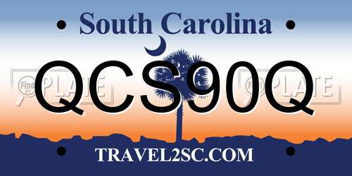 QCS90Q South Carolina License Plate