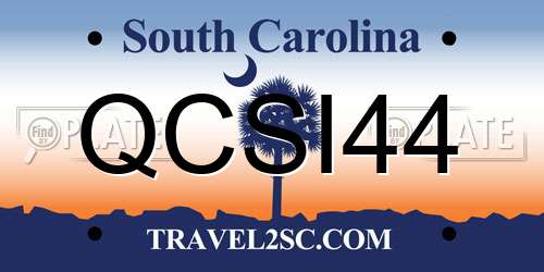 QCSI44 South Carolina License Plate