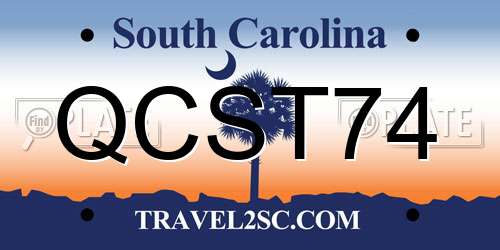 QCST74 South Carolina License Plate