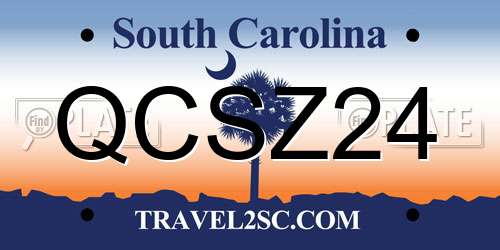 QCSZ24 South Carolina License Plate