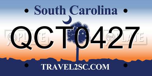 QCT0427 South Carolina License Plate