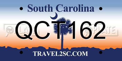 QCT162 South Carolina License Plate