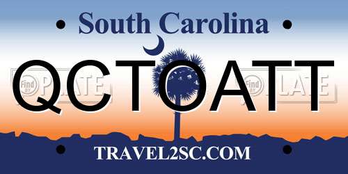 QCTOATT South Carolina License Plate