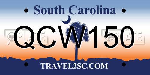QCW150 South Carolina License Plate