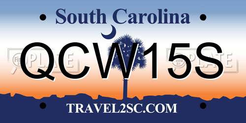 QCW15S South Carolina License Plate