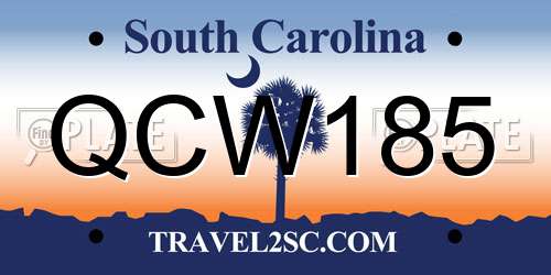 QCW185 South Carolina License Plate
