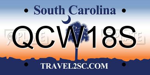 QCW18S South Carolina License Plate